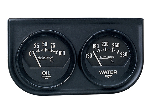 GAUGE CONSOLE, OILP/WTMP, 2-1/16", 100 PSI/280 F, BLK DIAL, BLK BZL, AUTOG